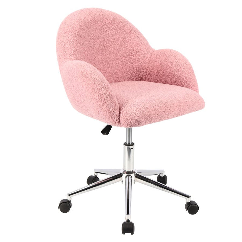 Alisha Pink Boucle Office Chair