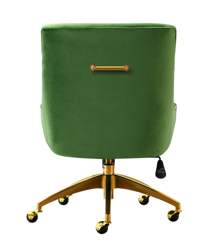 Prado Green Velvet Office Swivel Chair - Luxury Living Collection