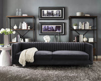 Porsche Grey Velvet Sofa - Luxury Living Collection