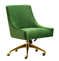 Prado Green Velvet Office Swivel Chair - Luxury Living Collection