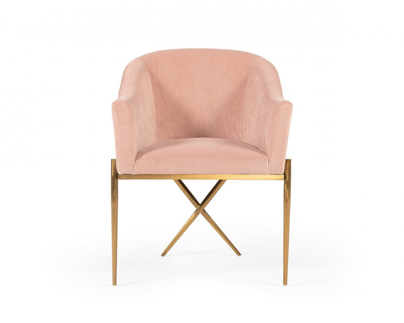 Arrietty Modern Pink Velvet Dining Chair