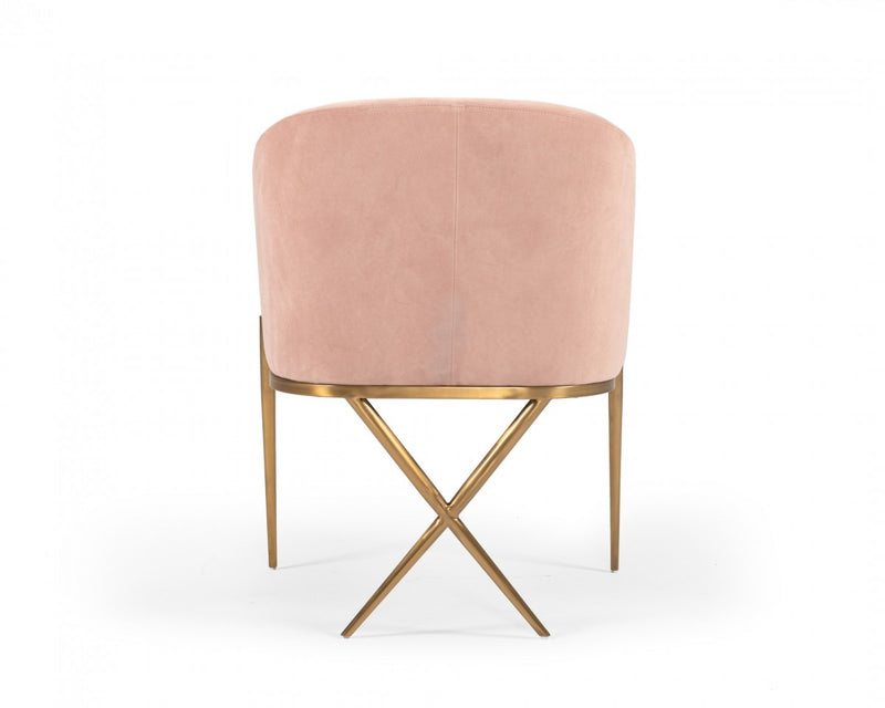 Arrietty Modern Pink Velvet Dining Chair