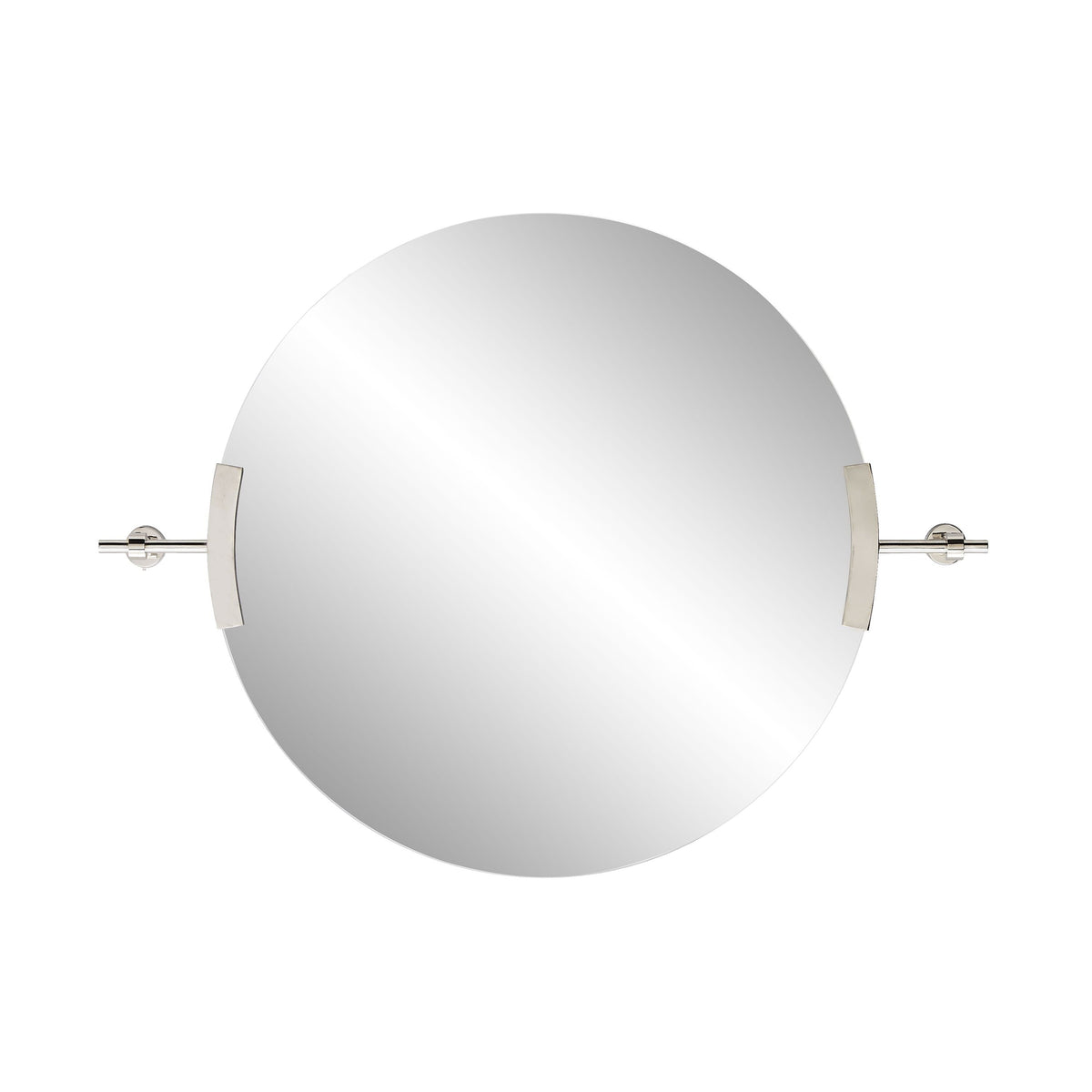Kassandra Small Polished Nickel Round Mirror