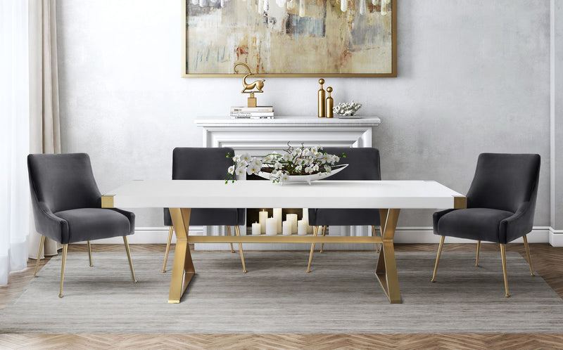 Prado Dark Grey Velvet With Gold Frame Chair - Luxury Living Collection
