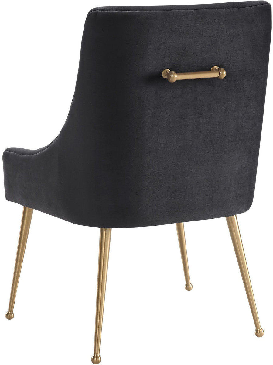 Prado Dark Grey Velvet With Gold Frame Chair - Luxury Living Collection