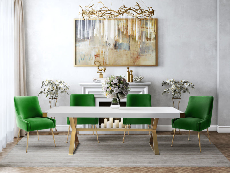 Prado Green Velvet With Gold Frame Chair - Luxury Living Collection