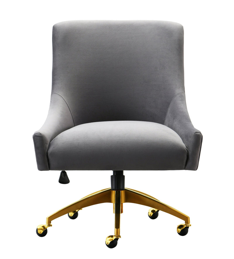 Prado Grey Velvet Office Swivel Chair - Luxury Living Collection