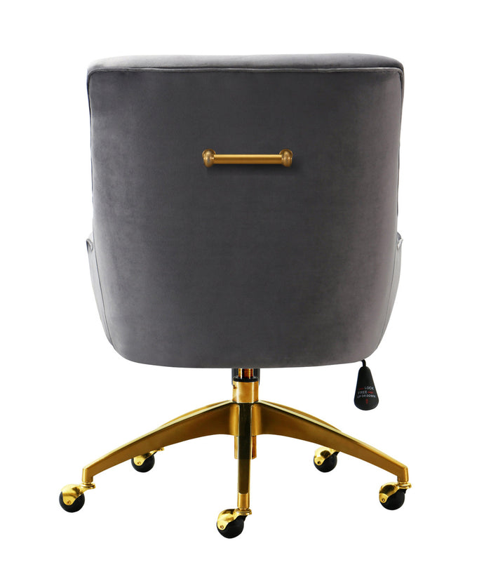 Prado Grey Velvet Office Swivel Chair - Luxury Living Collection