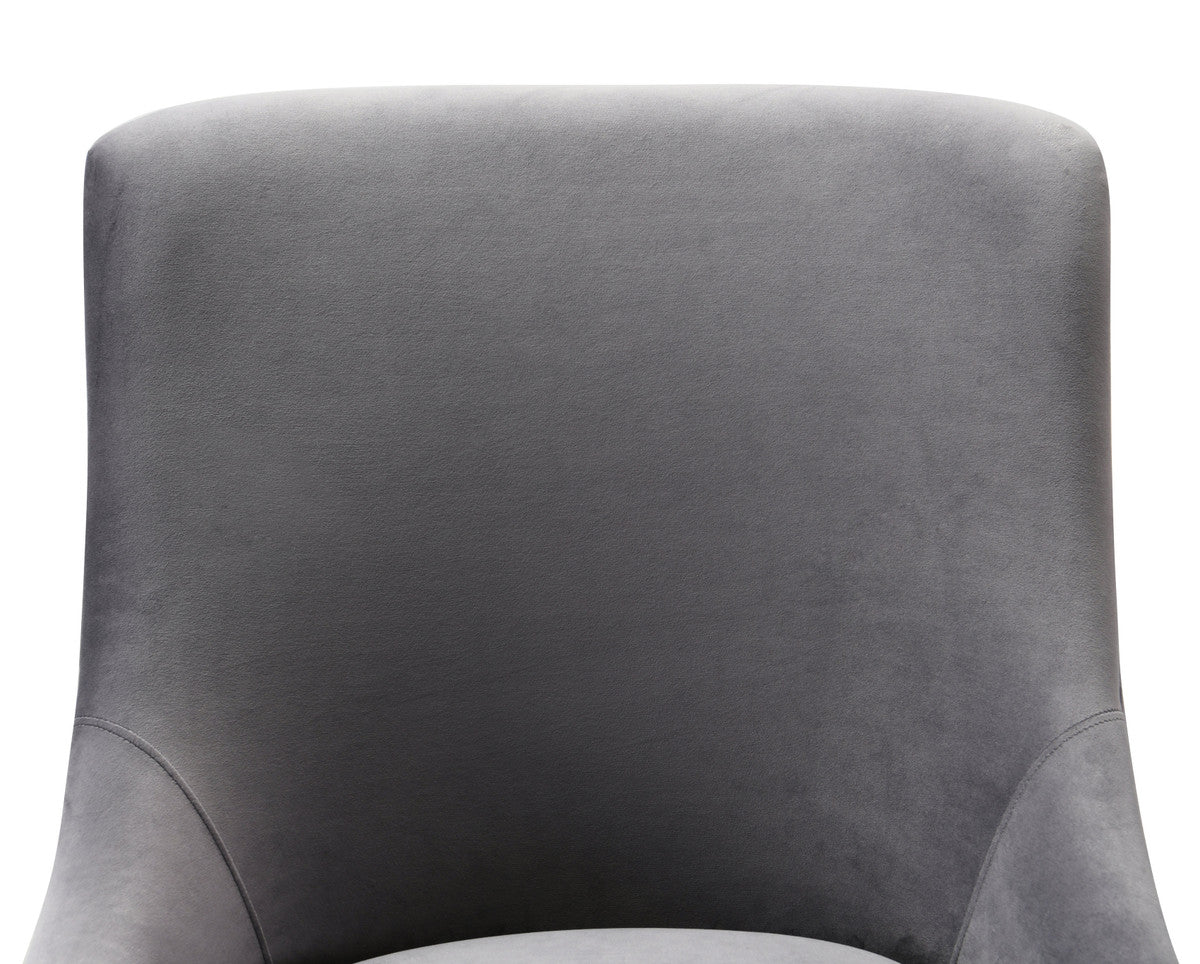 Prado Grey Velvet Office Swivel Chair - Luxury Living Collection