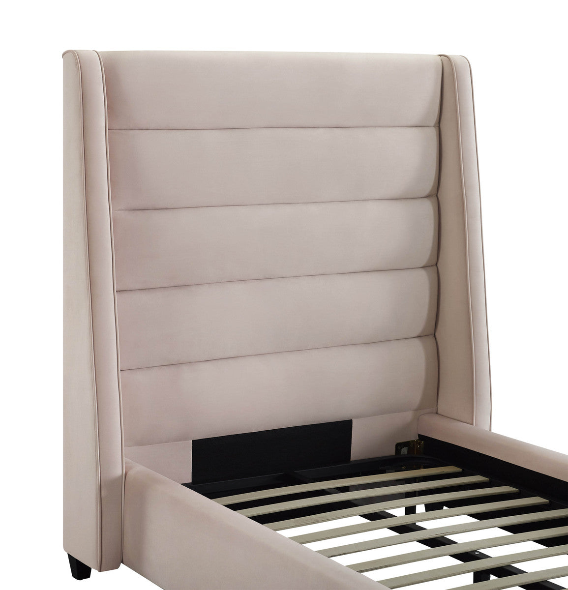 Pantea Blush Velvet Bed - Luxury Living Collection