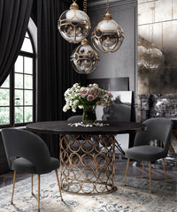Philip Brass Round Dining Table - Luxury Living Collection