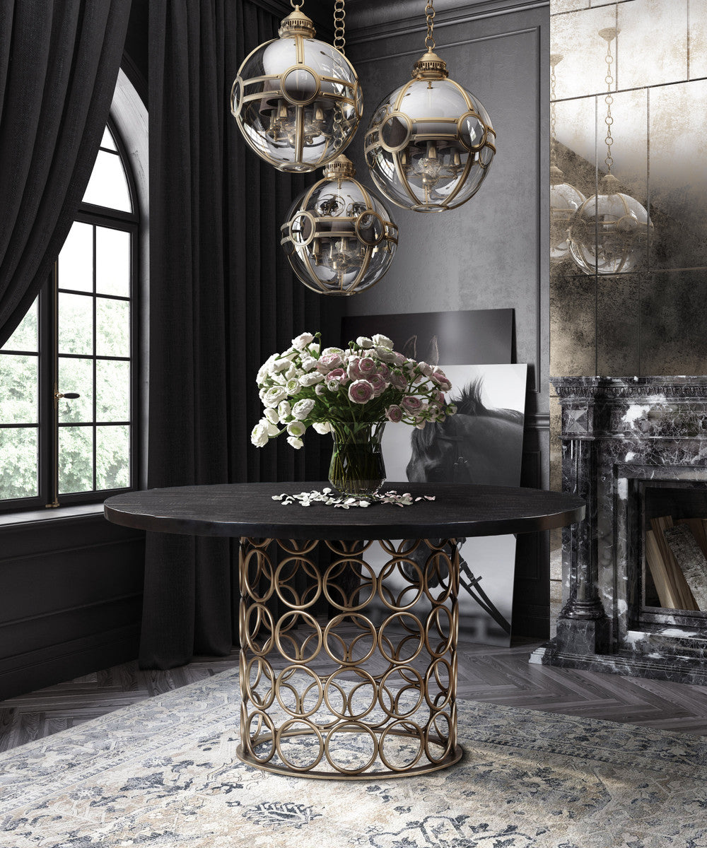 Philip Brass Round Dining Table - Luxury Living Collection