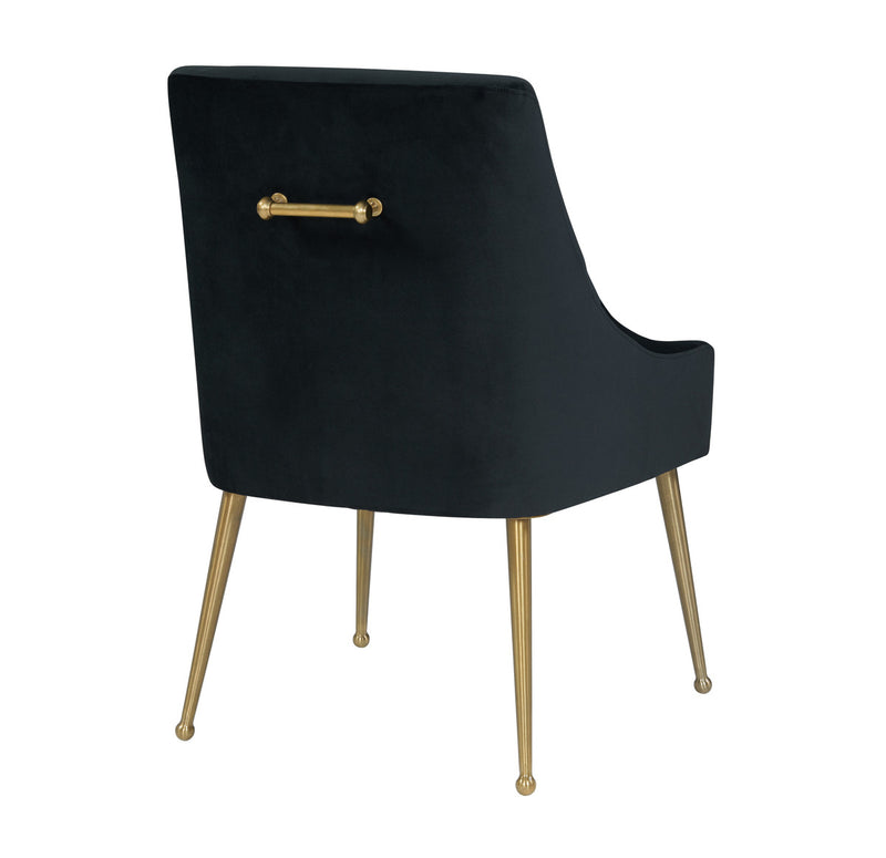 Prado Black Velvet With Gold Frame Chair - Luxury Living Collection