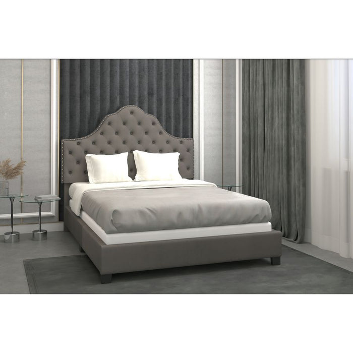 Kailyn Grey Velvet Bed