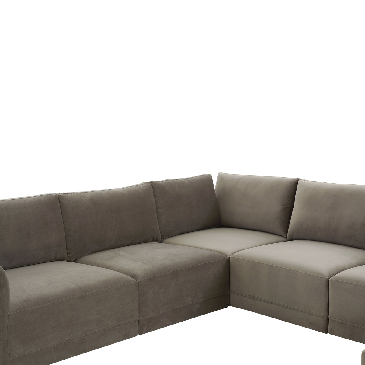 Valentina Taupe Velvet Modular Large Sectional Sofa - Luxury Living Collection