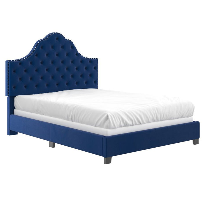 Kailyn Blue Velvet Bed