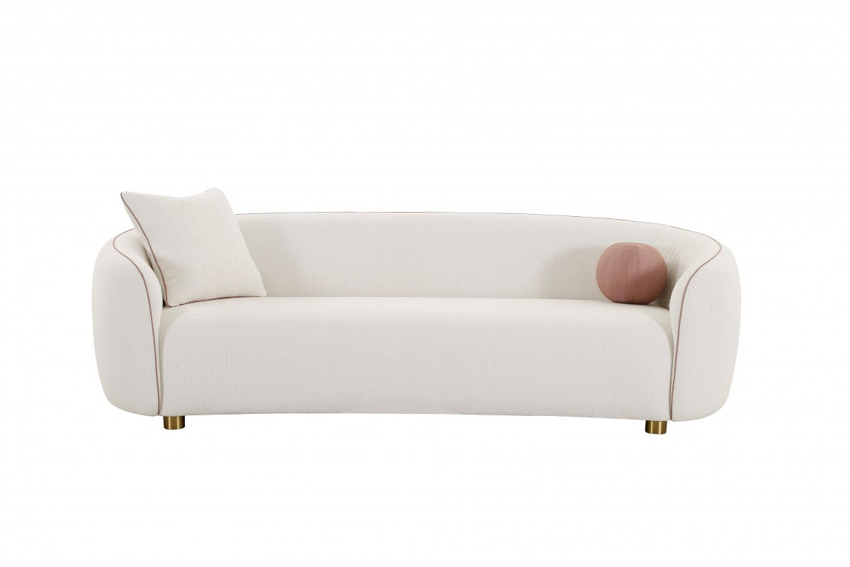 Shannon Modern Off-White Fabric 3-Seater Sofa