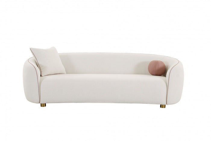 Shannon Modern Off-White Fabric 3-Seater Sofa
