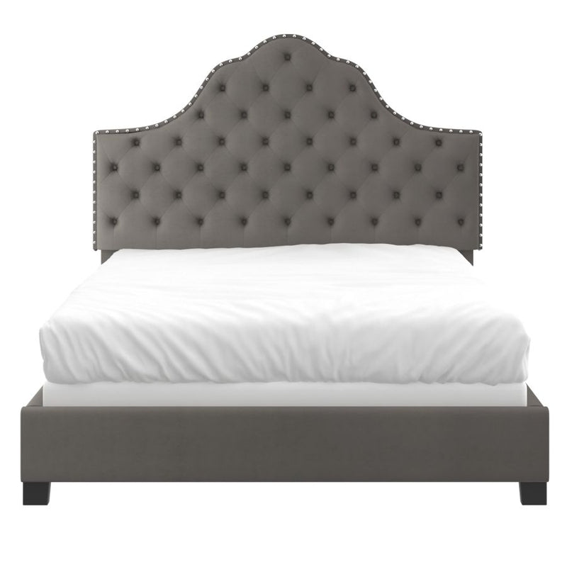 Kailyn Grey Velvet Bed