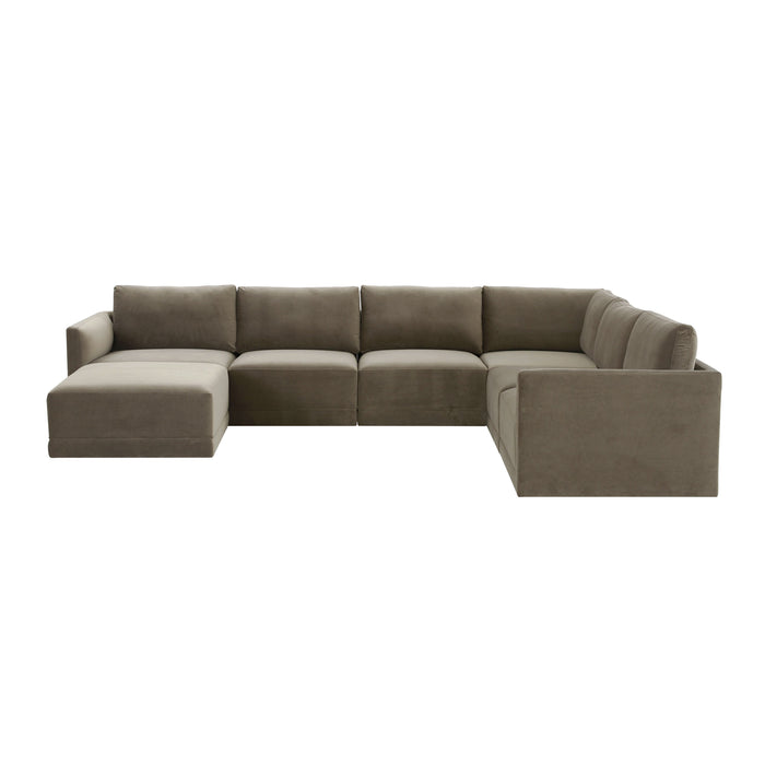 Valentina Taupe Velvet Modular Large Sectional Sofa - Luxury Living Collection