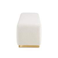 Bristol White Fur Bench with Brushed Gold
