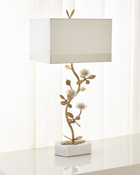 Cannon Quartz Flower Table Lamp - Luxury Living Collection