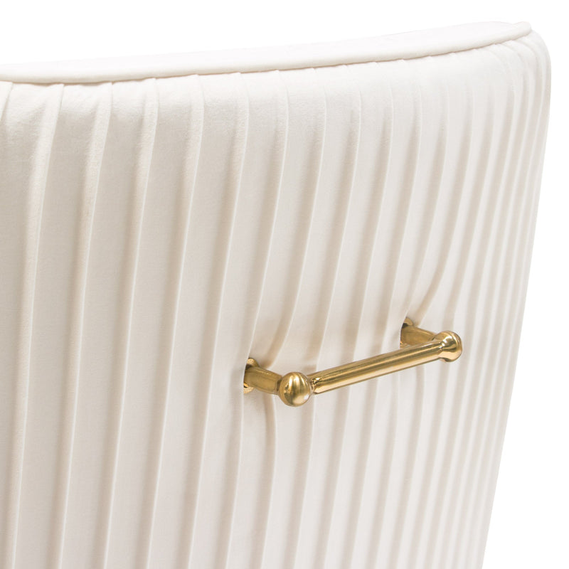 Prado Cream Velvet with Brushed Gold Dining Chairs (Set of Two)- Luxury Living Collection