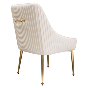 Prado Cream Velvet with Brushed Gold Dining Chairs (Set of Two)- Luxury Living Collection