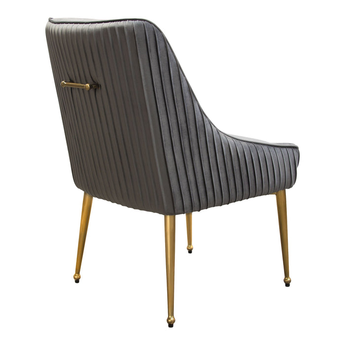 Prado Grey Velvet with Brushed Gold Dining Chairs (Set of Two)- Luxury Living Collection