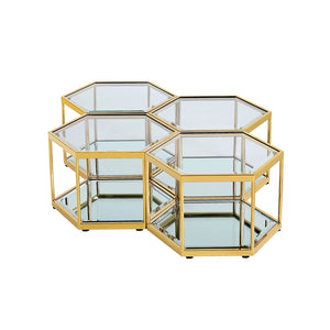 Honeycomb Gold Coffee Table (Set of 4)