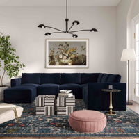 Valentina Navy Velvet Modular Large Sectional Sofa - Luxury Living Collection