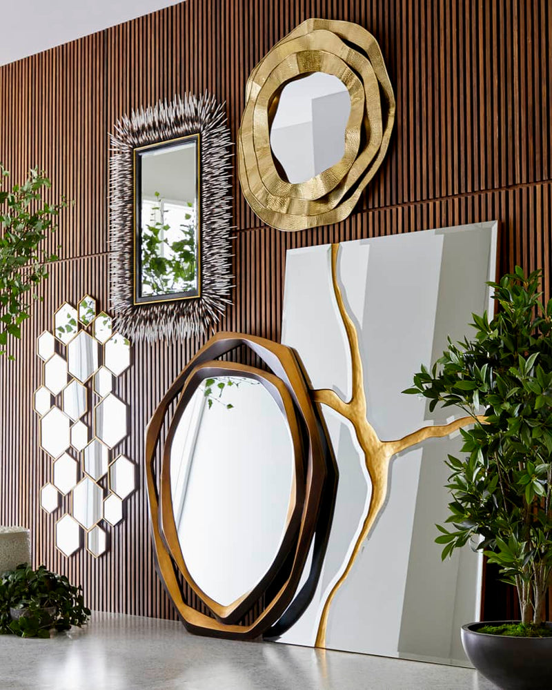 Tabitha Brass Ripple Frame Mirror - Luxury Living Collection