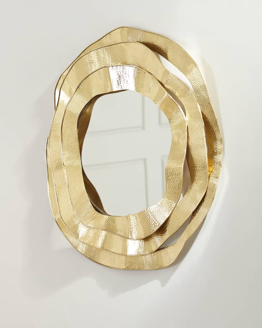 Tabitha Brass Ripple Frame Mirror - Luxury Living Collection