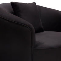 Anastasia Black Suede Velvet with Brushed Gold Chair - Luxury Living Collection