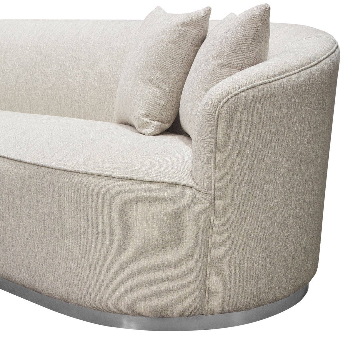 Anastasia Light Cream with Brushed Silver Sofa - Luxury Living Collection