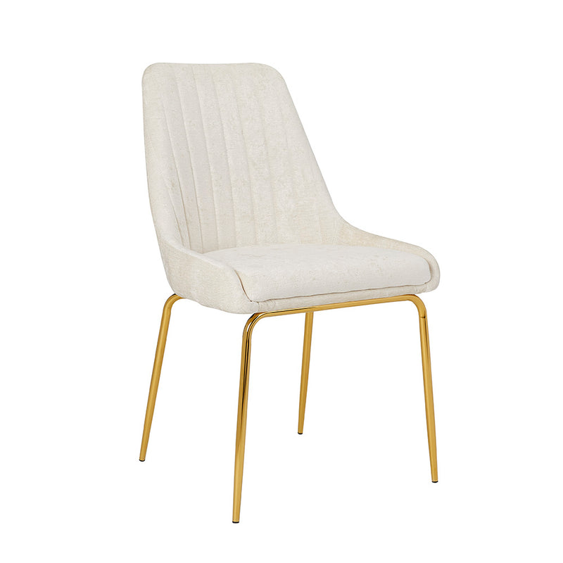 Roisin Ivory Fabric with Gold Polished Legs Chair