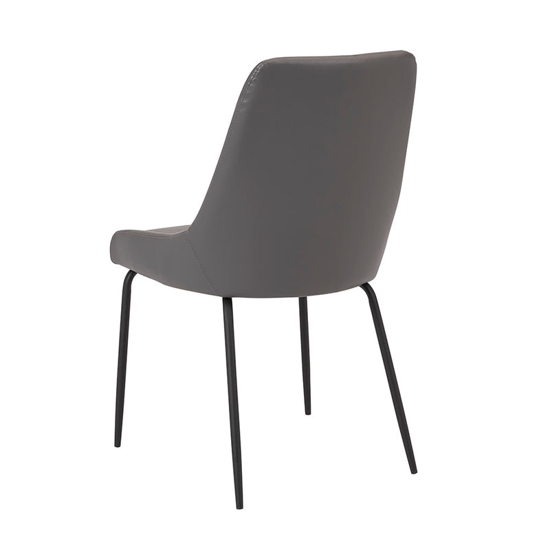 Roisin Grey Leatherette with Black Legs Chair