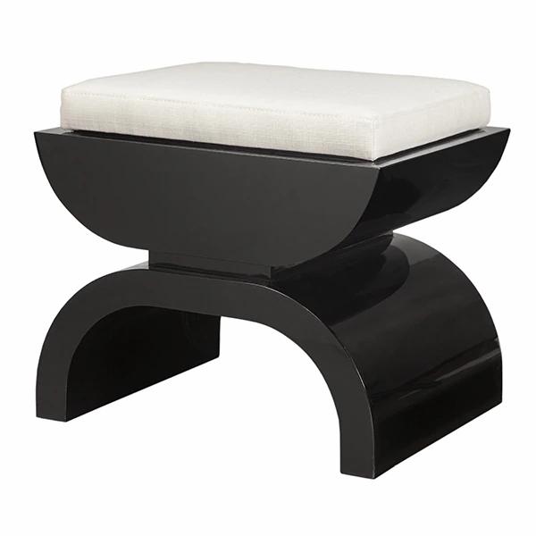 Rowe Glossy Black Lacquer Ottoman
