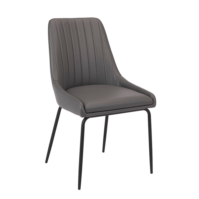 Roisin Grey Leatherette with Black Legs Chair