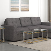 Jayden Polished Gold and Silver Rectangular Coffee Table