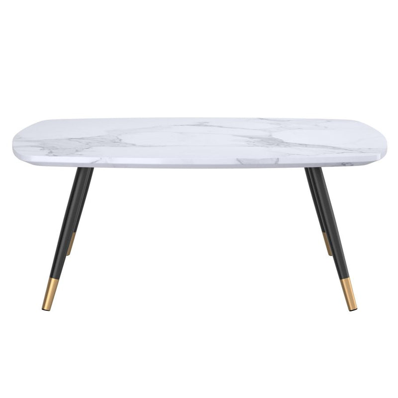 Itzel White and Matte Black Rectangular Coffee Table