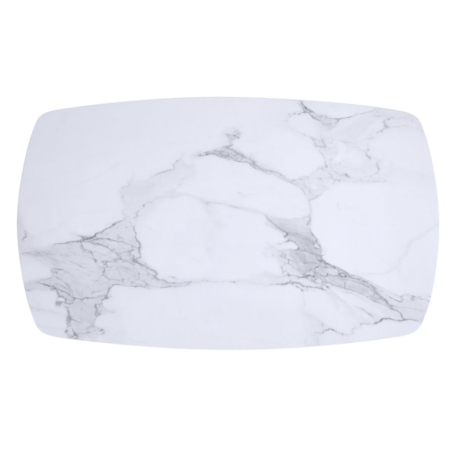 Itzel White and Matte Black Rectangular Coffee Table