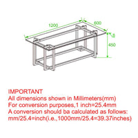 Jayden Polished Gold and Silver Rectangular Coffee Table