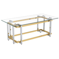 Jayden Polished Gold and Silver Rectangular Coffee Table