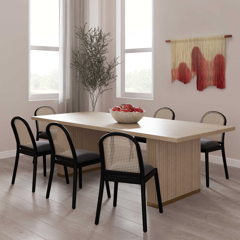 Flannery Natural Ash Wood Rectangular Dining Table - Luxury Living Collection