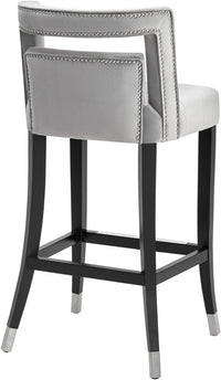 Rina Grey Velvet Counter Stool - Luxury Living Collection