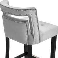 Rina Grey Velvet Counter Stool - Luxury Living Collection