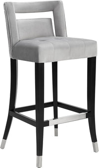 Rina Grey Velvet Counter Stool - Luxury Living Collection