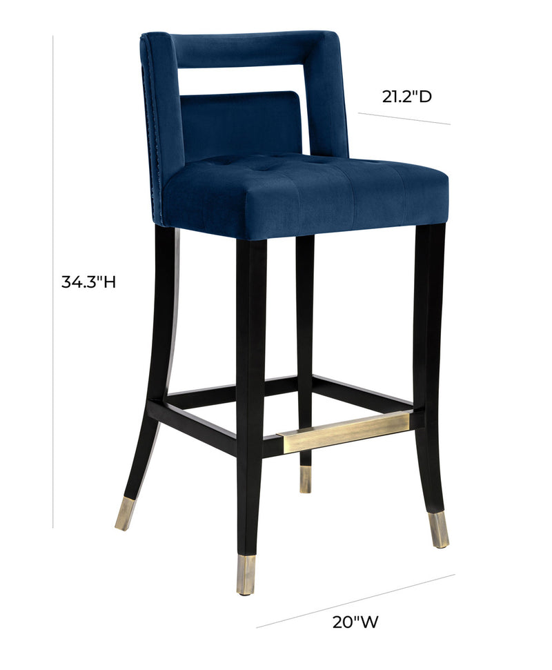 Rina Navy Velvet Counter Stool - Luxury Living Collection