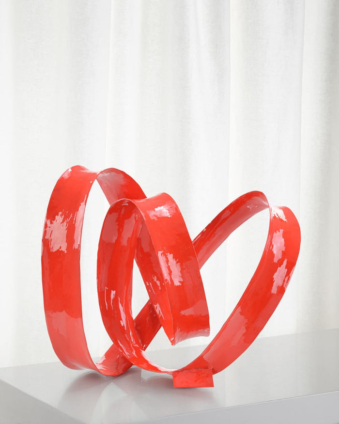 Livia Jester Red Artistic Swirl Sculpture - Luxury Living Collection